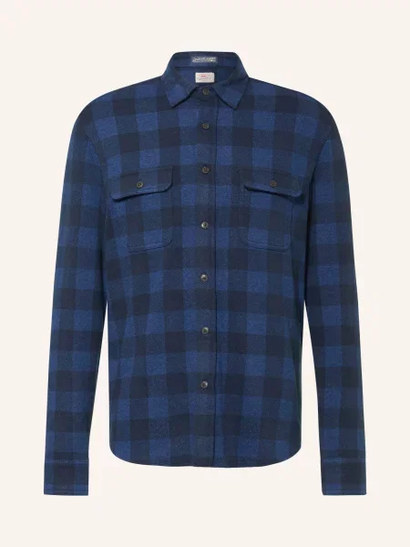 Faherty Koszula Flanelowa Comfort Fit blau czarna