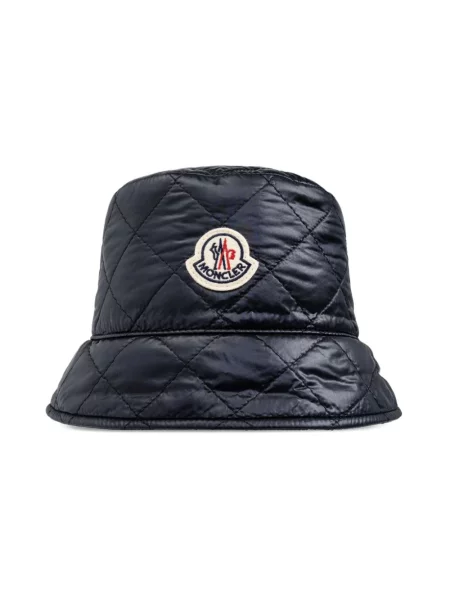 Czapka Moncler pikowana niebieska