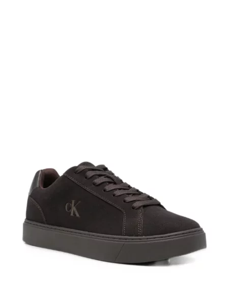 Sneakerși Calvin Klein cu șireturi din dantelă cu autograf maro