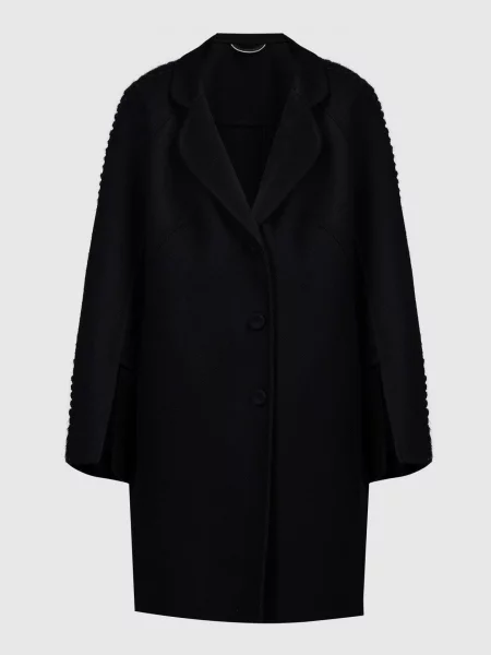 Пальто з вовни з фактурною вишивкою Ermanno Scervino чорне