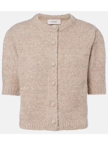 Cardigan Agnona de lână bej