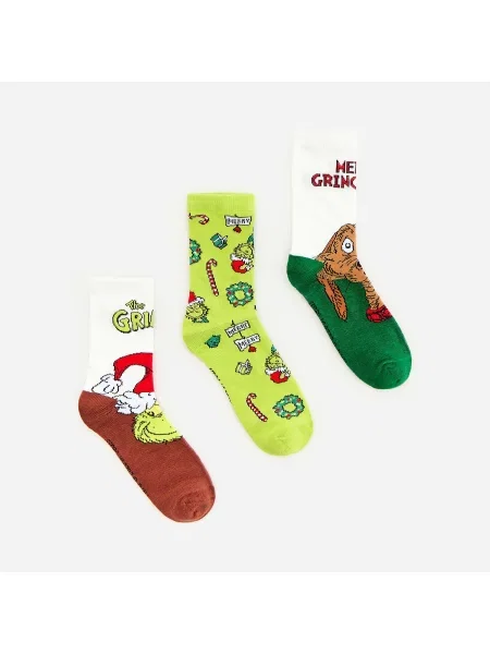Reserved 3 pár Grinch karácsonyi zokni barna