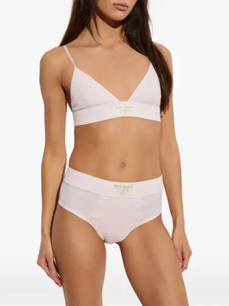 Chiloți briefs Palm Angels tricotate cu autograf roz