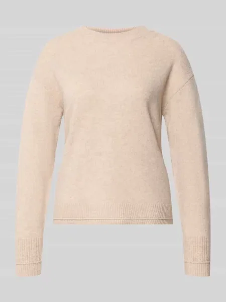 Sweter wełniany z okrągłym dekoltem Christian Berg Woman beżowy