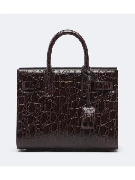 Top Saint Laurent din piele maro