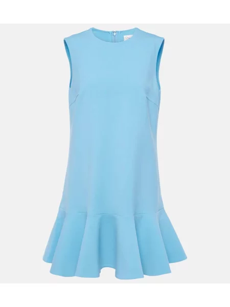 Volnena obleka Oscar De La Renta modra