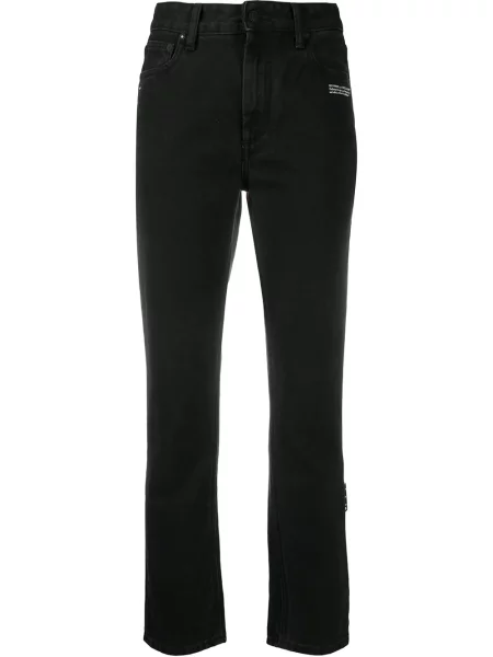 Blugi drepți Off-white cu broderie
