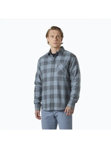 Мъжка риза Helly Hansen Aker Flannel LS jungle green buffalo plaid синьо