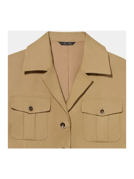 Lniana kurtka Brooks Brothers beżowa