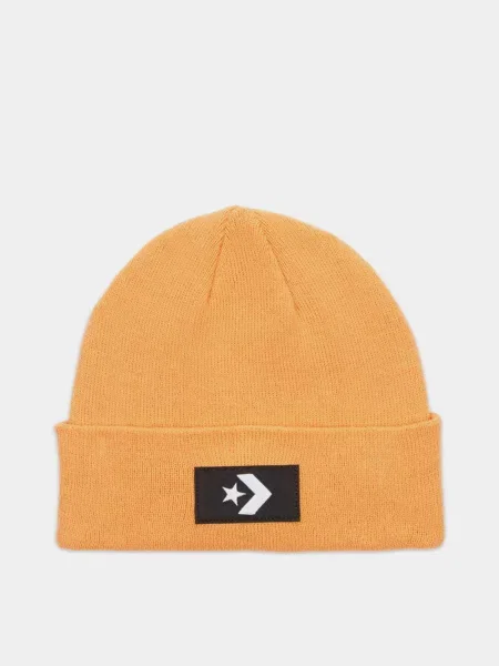 Короткая шапка Converse без косточек оранжевая