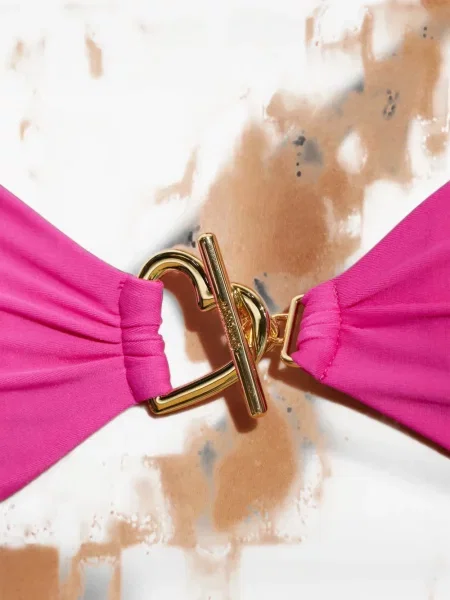 Top Moschino cu motiv cu inimi roz