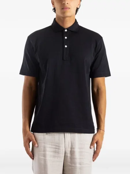 Scurt tricou polo Handvaerk din jerseu negru