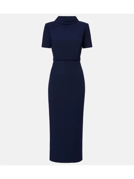 Rochie midi Roland Mouret până la genunchi de costum albastru