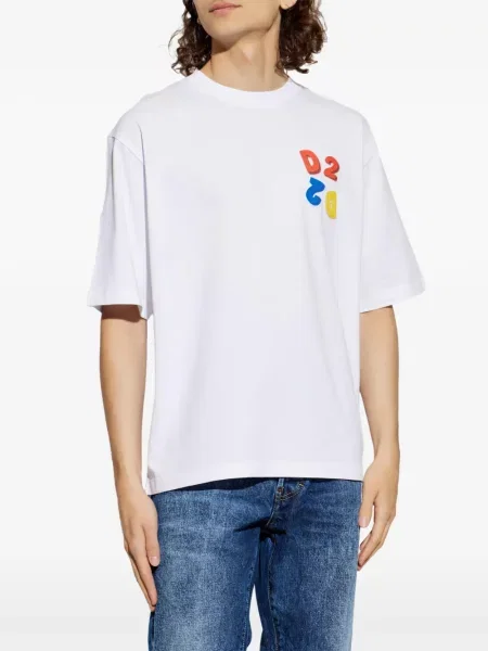 Tricou Dsquared2 cu autograf alb