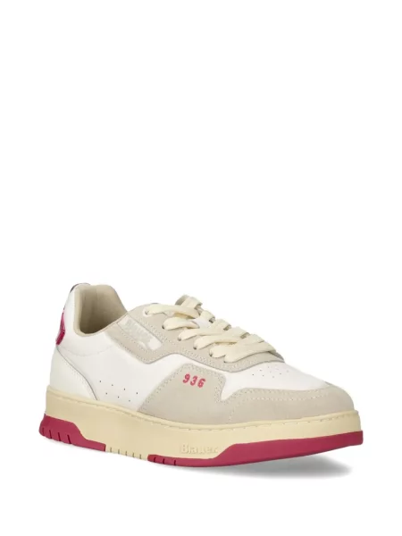 Sneakerși Blauer cu șireturi din dantelă alb