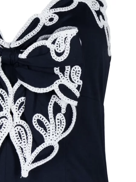 Rochie midi Cinq A Sept cu funde cu model paisley albastru
