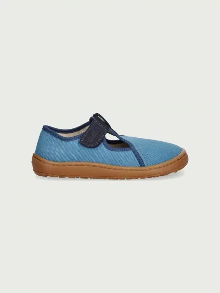 Froddo papuče za djecu BAREFOOT CANVAS T-BAR plava