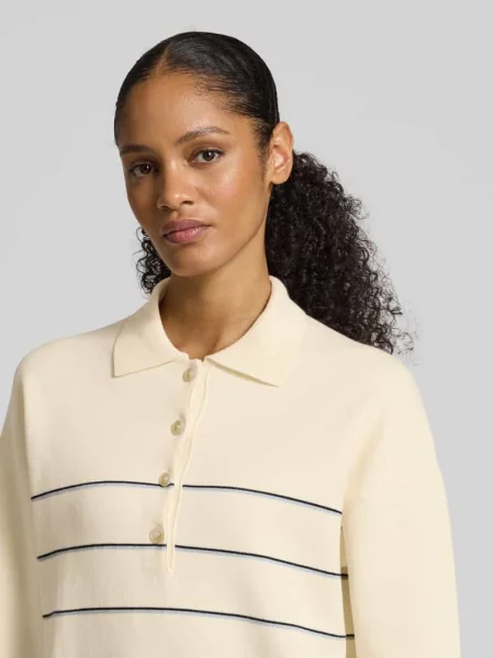 Sweter z dzianiny z kołnierzykiem polo Jake*s Studio Woman
