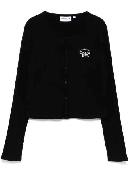 Top Chocoolate cu broderie negru