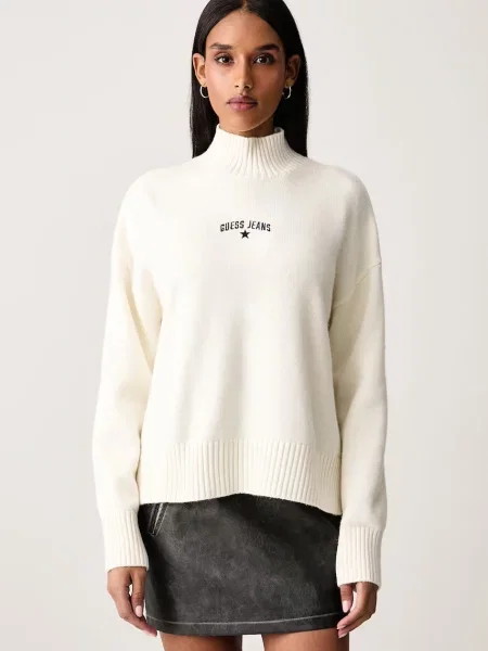 Pulover Guess Jeans de lână bej