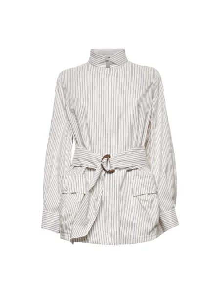 Wielobarwność kurtka Fendi w paski biała