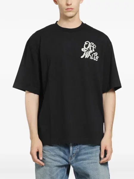 Scurt tricou Off-white cu imagine alb