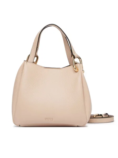 Shopperka Furla skórzana beżowa