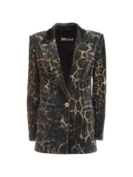 Sacou Just Cavalli cu imagine cu model leopard maro
