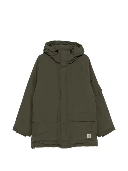 Geacă Carhartt Wip cu glugă cu autograf verde