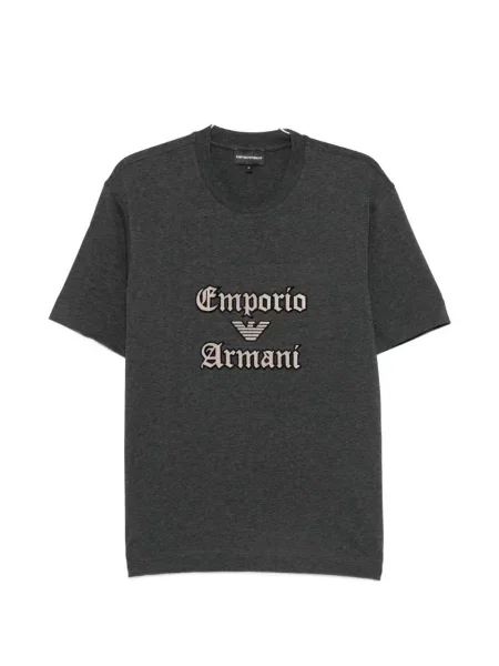 Tricou Emporio Armani cu broderie gri