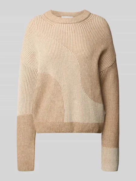 Sweter z dzianiny o luźnym kroju z mieszanki bawełny i wełny model ‘MAYRAA VANISE’ Armedangels beżowy