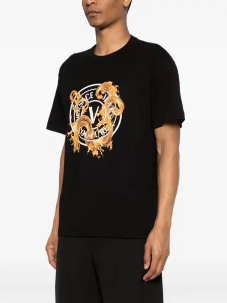 Tricou Versace Jeans Couture cu autograf negru