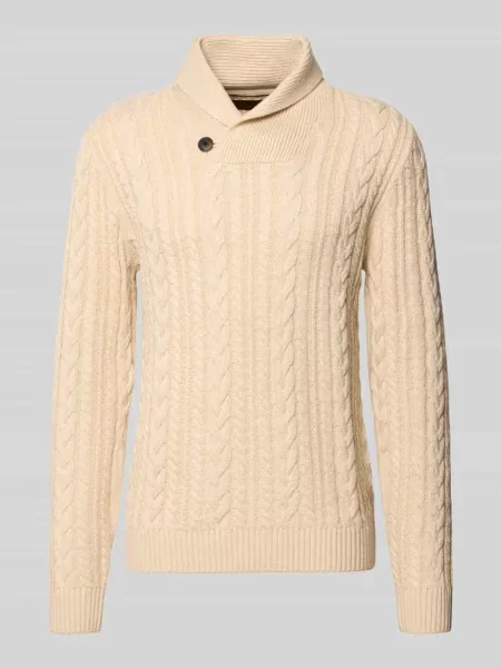 Sweter z dzianiny ze ściegiem warkoczowym model CALLUM' Jack & Jones Premium