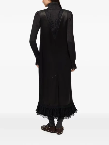 Lung rochie Ganni din satin negru