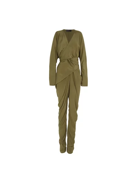 Kombinezon Cortana z dekoltem w serek zielony