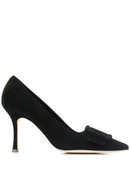 Pantofi cu toc Manolo Blahnik din piele de căprioară negru