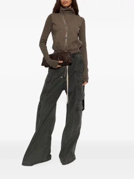 Hanorac cu fermoar Rick Owens Drkshdw asimetric maro