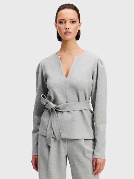 Світшот Karl Lagerfeld з джерсі сірий