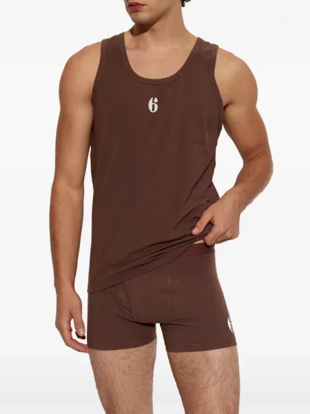 Pidžama Mm6 Maison Margiela s printom smeđa