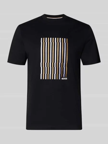 T-shirt o kroju regular fit z czystej bawełny model C-THOMPSON Boss czarna