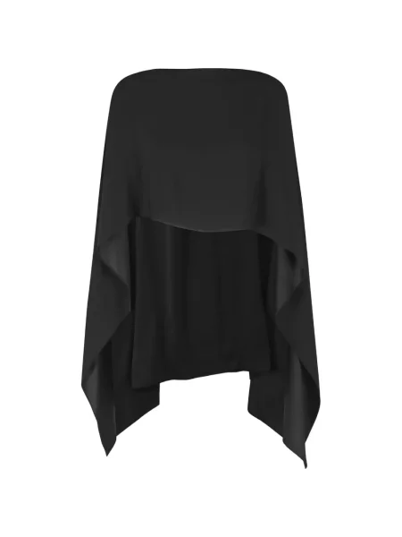 Geacă Alberta Ferretti din satin asimetrică negru