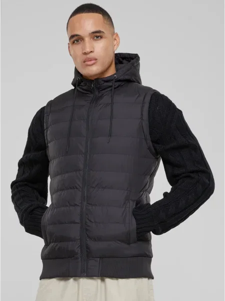 Vestă Urban Classics cu glugă gri