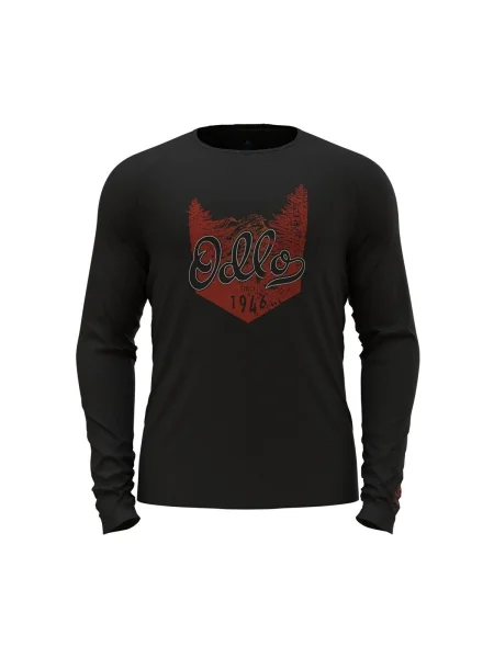 Tricou Odlo din lână merinos cu decolteu rotund negru