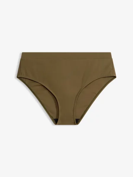 Lekko modelujące sylwetkę figi bikini z wysokim stanem zielone