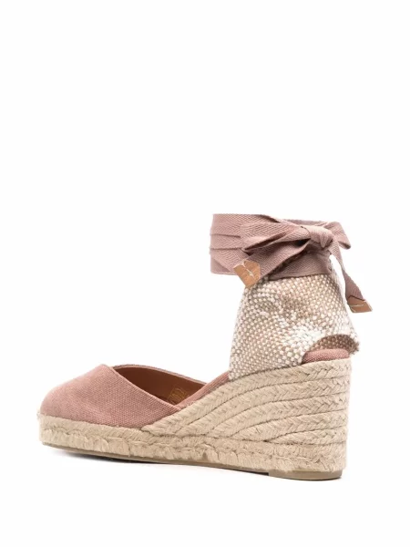 Espadrilky Castañer na klínovém podpatku růžové