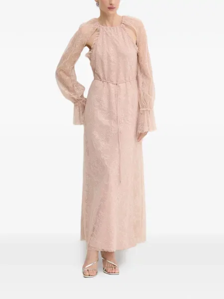 Rochie maxi Pinko din dantelă roz