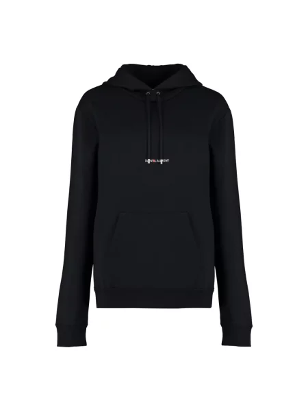 Bluza z kapturem Saint Laurent z kapturem z nadrukiem czarna