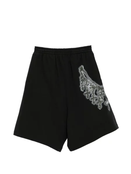 Pantaloni scurți We11done cu imagine negru