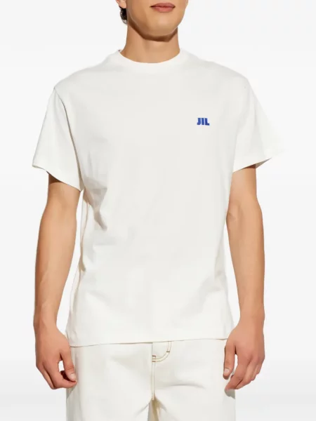 Tricou Jil Sander cu broderie alb