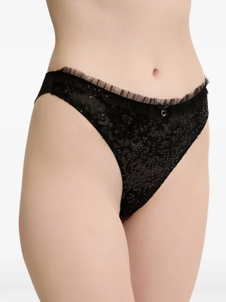 Chiloți briefs Armani Exchange cu paiete din dantelă negru